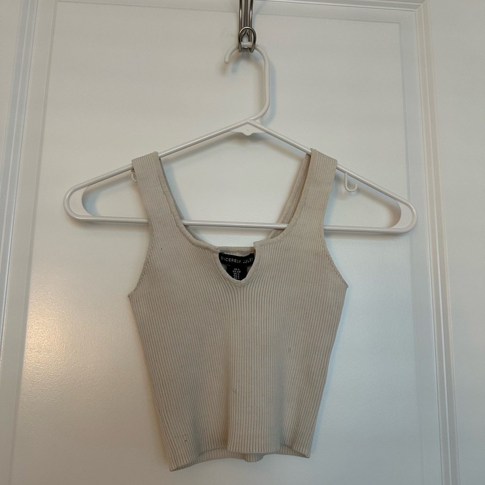 Sincerely Jules off white cropped tank size S